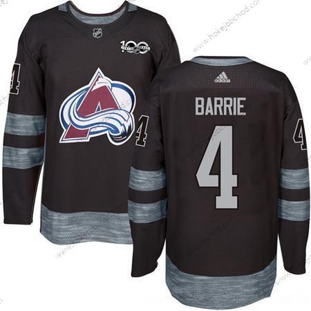 Adidas Muž Colorado Avalanche #4 Tyson Barrie Černá 100th Výročí Sešitý NHL 2017 Hokejový Dres