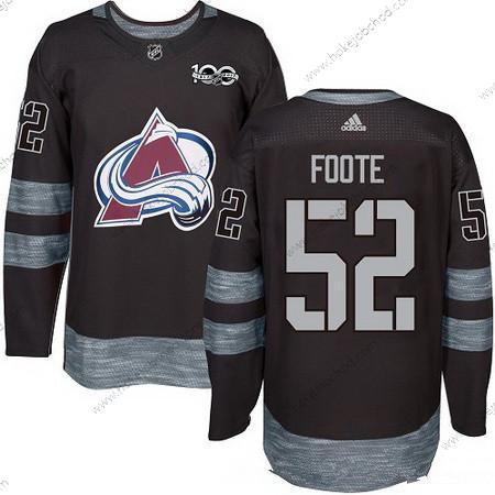 Adidas Muž Colorado Avalanche #52 Adam Foote Černá 100th Výročí Sešitý NHL 2017 Hokejový Dres