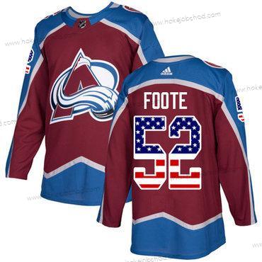 Adidas Muž Colorado Avalanche #52 Adam Foote Domácí Červené Autentické USA Flag Sešitý NHL Dres