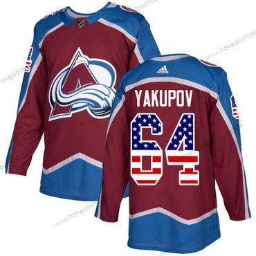 Adidas Muž Colorado Avalanche #64 Nail Yakupov Domácí Červené Autentické USA Flag Sešitý NHL Dres