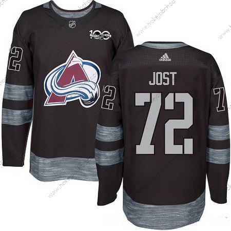 Adidas Muž Colorado Avalanche #72 Tyson Jost Černá 100th Výročí Sešitý NHL 2017 Hokejový Dres