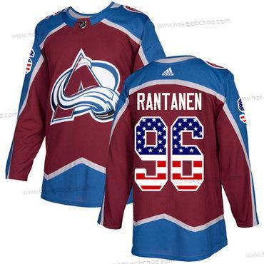 Adidas Muž Colorado Avalanche #96 Mikko Rantanen Domácí Červené Autentické USA Flag Sešitý NHL Dres