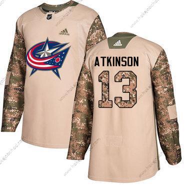 Adidas Muž Columbus Blue Jackets #13 Cam Atkinson Camo Autentické 2017 Veterans Day Sešitý NHL Dres