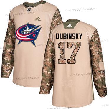 Adidas Muž Columbus Blue Jackets #17 Brandon Dubinsky Camo Autentické 2017 Veterans Day Sešitý NHL Dres