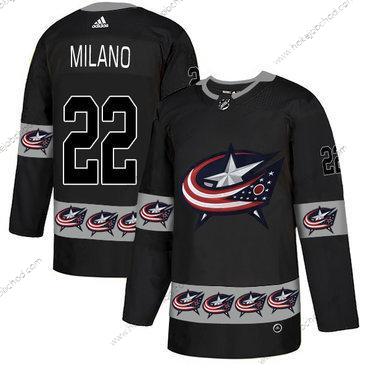 Adidas Muž Columbus Blue Jackets #22 Sonny Milano Černá Tým Logos Dres