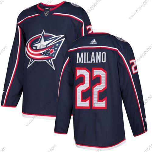 Adidas Muž Columbus Blue Jackets #22 Sonny Milano Námořnictvo Modrý Domácí Autentické Sešitý NHL Dres