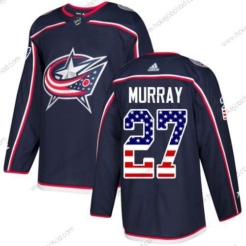 Adidas Muž Columbus Blue Jackets #27 Ryan Murray Námořnictvo Modrý Domácí Autentické USA Flag Sešitý NHL Dres