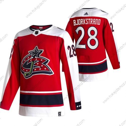 Adidas Muž Columbus Blue Jackets #28 Oliver Bjorkstrand Červené 2020-21 Obrácený Retro Náhradní NHL Dres