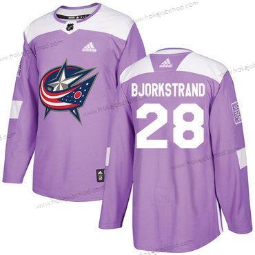 Adidas Muž Columbus Blue Jackets #28 Oliver Bjorkstrand Nachový Autentické Bojuje proti rakovině Sešitý NHL Dres