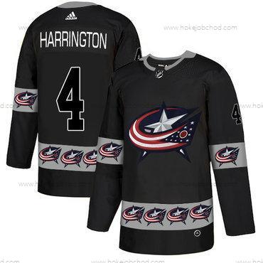 Adidas Muž Columbus Blue Jackets #4 Scott Harrington Černá Tým Logos Dres