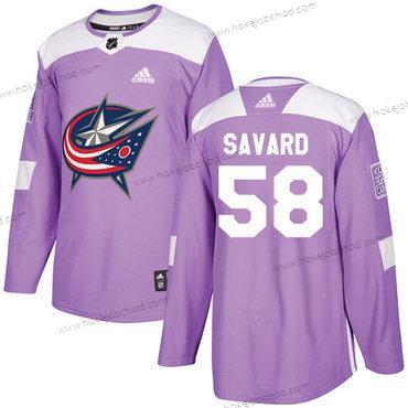 Adidas Muž Columbus Blue Jackets #58 David Savard Nachový Autentické Bojuje proti rakovině Sešitý NHL Dres