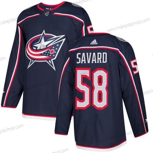 Adidas Muž Columbus Blue Jackets #58 David Savard Námořnictvo Modrý Domácí Autentické Sešitý NHL Dres