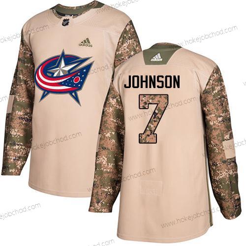 Adidas Muž Columbus Blue Jackets #7 Jack Johnson Camo Autentické 2017 Veterans Day Sešitý NHL Dres