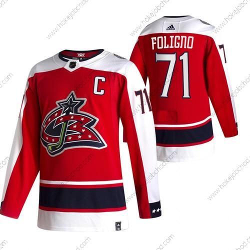 Adidas Muž Columbus Blue Jackets #71 Nick Foligno Červené 2020-21 Obrácený Retro Náhradní NHL Dres