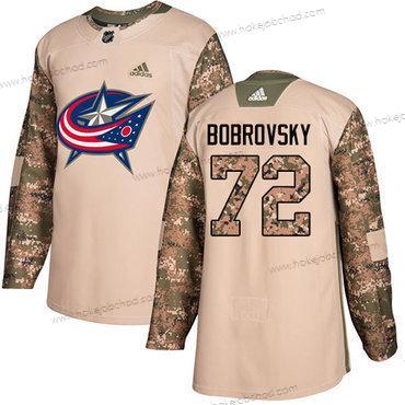 Adidas Muž Columbus Blue Jackets #72 Sergei Bobrovsky Camo Autentické 2017 Veterans Day Sešitý NHL Dres