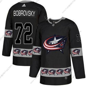 Adidas Muž Columbus Blue Jackets #72 Sergei Bobrovsky Černá Tým Logos Dres