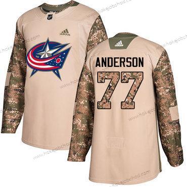 Adidas Muž Columbus Blue Jackets #77 Josh Anderson Camo Autentické 2017 Veterans Day Sešitý NHL Dres