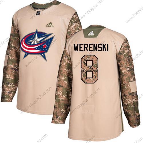 Adidas Muž Columbus Blue Jackets #8 Zach Werenski Camo Autentické 2017 Veterans Day Sešitý NHL Dres