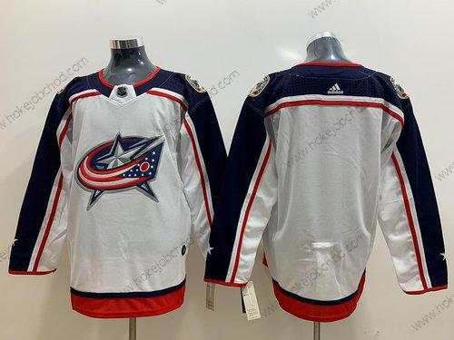 Adidas Muž Columbus Blue Jackets Prázdný Bílý Dres