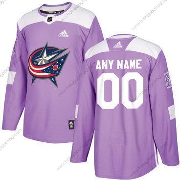 Adidas Muž Columbus Blue Jackets Přizpůsobené Nachový Růžový Hokejový Bojuje proti rakovině Tréninkový Dres