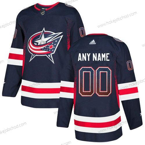 Adidas Muž Columbus Blue Jackets Přizpůsobené Námořnictvo Dres