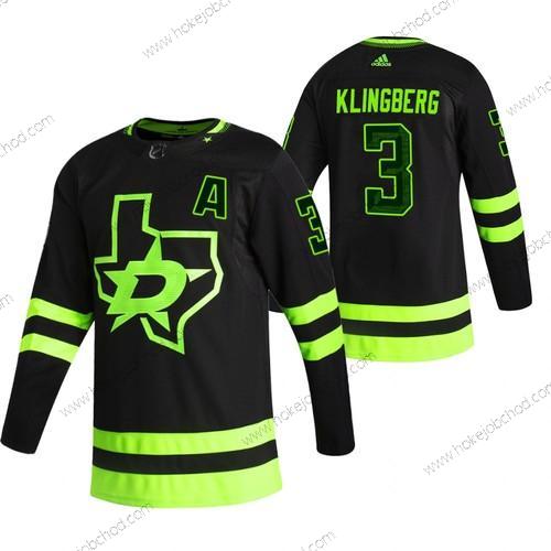 Adidas Muž Dallas Stars #3 John Klingberg Černá 2020-21 Obrácený Retro Náhradní NHL Dres