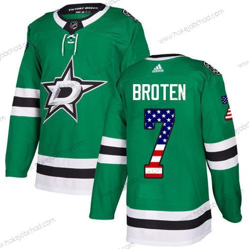 Adidas Muž Dallas Stars #7 Neal Broten Zelená Domácí Autentické USA Flag Sešitý NHL Dres