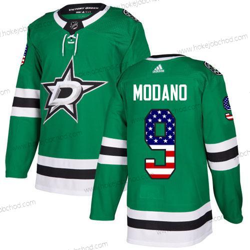 Adidas Muž Dallas Stars #9 Mike Modano Zelená Domácí Autentické USA Flag Sešitý NHL Dres