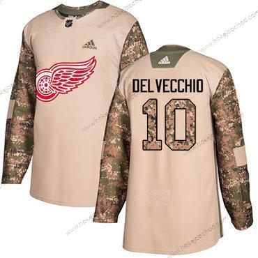 Adidas Muž Detroit Red Wings #10 Alex Delvecchio Camo Autentické 2017 Veterans Day Sešitý NHL Dres