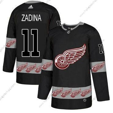 Adidas Muž Detroit Red Wings #11 Filip Zadina Autentické Tým Logo Černá Dres