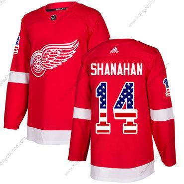 Adidas Muž Detroit Red Wings #14 Brendan Shanahan Červené Domácí Autentické USA Flag Sešitý NHL Dres