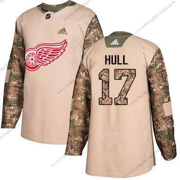 Adidas Muž Detroit Red Wings #17 Brett Hull Camo Autentické 2017 Veterans Day Sešitý NHL Dres