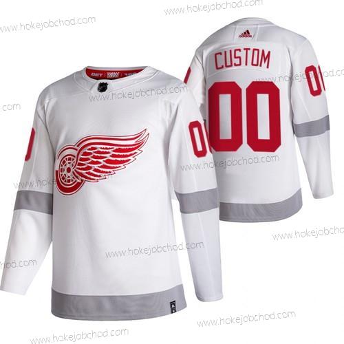 Adidas Muž Detroit Red Wings Přizpůsobené Bílý 2020-21 Obrácený Retro Náhradní NHL Dres