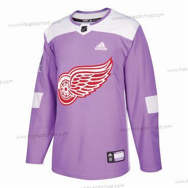 Adidas Muž Detroit Red Wings Přizpůsobené Nachový Růžový Hokejový Bojuje proti rakovině Tréninkový Dres