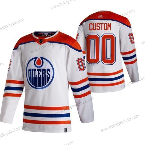 Adidas Muž Edmonton Oilers Přizpůsobené Bílý 2020-21 Obrácený Retro Náhradní NHL Dres