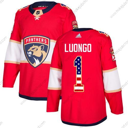 Adidas Muž Florida Panthers #1 Roberto Luongo Červené Domácí Autentické USA Flag Sešitý NHL Dres