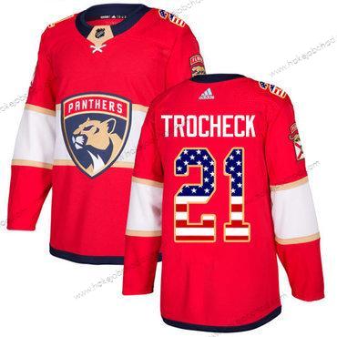 Adidas Muž Florida Panthers #21 Vincent Trocheck Červené Domácí Autentické USA Flag Sešitý NHL Dres