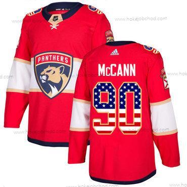 Adidas Muž Florida Panthers #90 Jared Mccann Červené Domácí Autentické USA Flag Sešitý NHL Dres