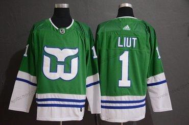 Adidas Muž Hartford Whalers #1 Mike Liut Zelená Dres