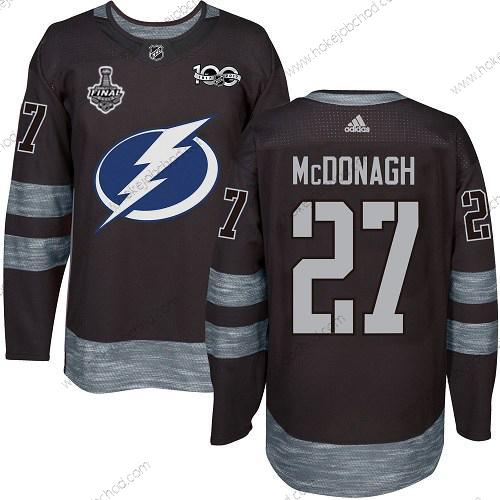 Adidas Muž Lightning #27 Ryan Mcdonagh Černá 1917-2017 100th Výročí 2020 Stanley Cup Final Sešitý NHL Dres