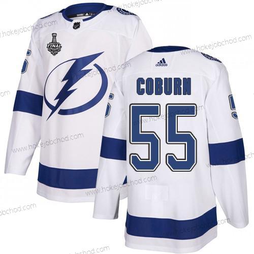 Adidas Muž Lightning #55 Braydon Coburn Bílý Road Autentické 2020 Stanley Cup Final Sešitý NHL Dres