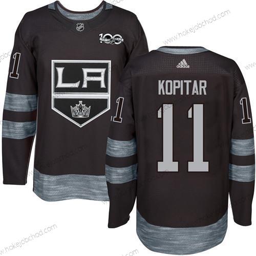 Adidas Muž Los Angeles Kings #11 Anze Kopitar Černá 1917-2017 100th Výročí Sešitý NHL Dres