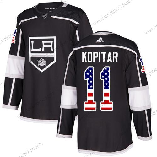 Adidas Muž Los Angeles Kings #11 Anze Kopitar Černá Domácí Autentické USA Flag Sešitý NHL Dres