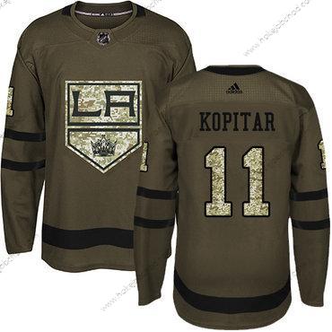 Adidas Muž Los Angeles Kings #11 Anze Kopitar Zelená Salute to Service Sešitý NHL Dres