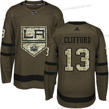 Adidas Muž Los Angeles Kings #13 Kyle Clifford Zelená Salute to Service Sešitý NHL Dres