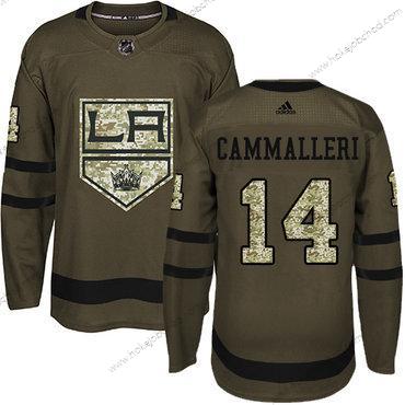 Adidas Muž Los Angeles Kings #14 Mike Cammalleri Zelená Salute to Service Sešitý NHL Dres