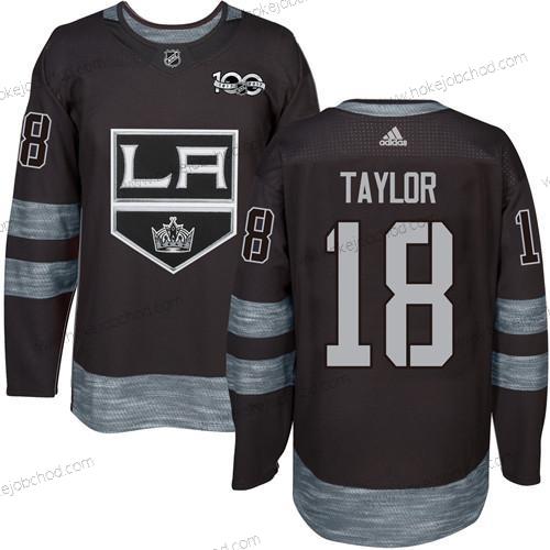 Adidas Muž Los Angeles Kings #18 Dave Taylor Černá 1917-2017 100th Výročí Sešitý NHL Dres