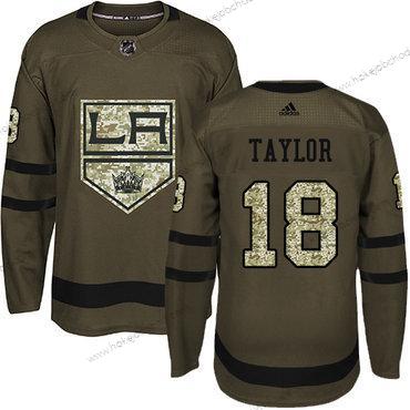 Adidas Muž Los Angeles Kings #18 Dave Taylor Zelená Salute to Service Sešitý NHL Dres