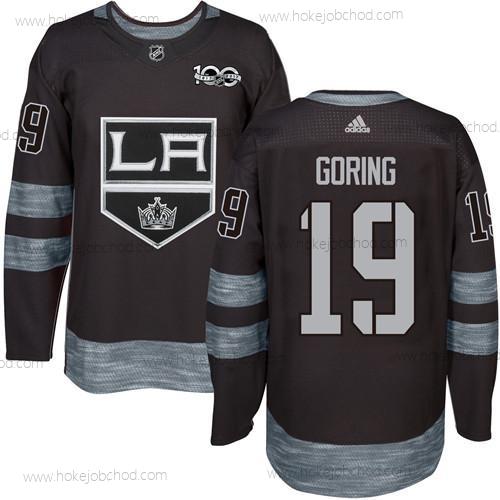 Adidas Muž Los Angeles Kings #19 Butch Goring Černá 1917-2017 100th Výročí Sešitý NHL Dres