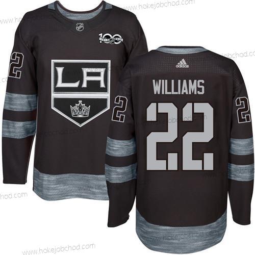 Adidas Muž Los Angeles Kings #22 Tiger Williams Černá 1917-2017 100th Výročí Sešitý NHL Dres